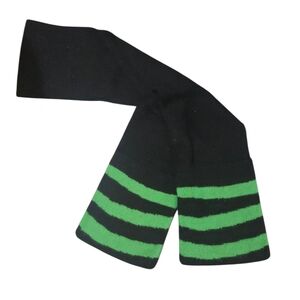 MARC BY MARC JACOBS Black and Green Striped Scarf